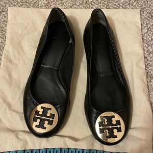 Tory Burch black Reva ballet flats